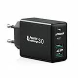 Ladegerät USB C Steckdose, 40W 4-Port USB Netzteil Mehrfachladung Typ C Ladegerät Multi-Stecker Schnellladegerät für iPhone 15 14 13 12 11 Pro Max XS XR, Samsung