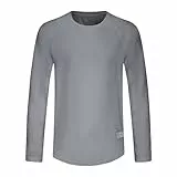 Generic T-Shirt Herren Sport Langarmshirt Schnelltrocknend Langarm Tshirt Atmungsaktive Freizeit Sporthemd Longsleeve Bequemes Bekleidung Oversize Laufshirt Gym Sportshirt Angebote Grau 5XL