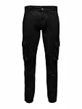 ONLY & SONS Herren ONSCAM Stage Cargo Cuff Life 6687 NOOS Cargohose, Black, 34W x 36L