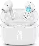 xinwld Bluetooth Kopfhörer, Kopfhörer Kabellos Bluetooth 5.4 In Ear Kopfhörer mit 4 ENC Noise Cancelling Mic, Kabellose Kopfhörer Tiefer Bass Wireless Earbuds 40Std, IP7 Wasserdicht Ohrhörer, Weiß