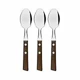 Tramontina Tradicional Löffel Set mit Naturholz-Griffen, 3er Set, Rostfreier Edelstahl, Tafellöffel