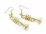 Miniblings Trompete Ohrringe Hänger Orchester Musik Musikinstrument FUN Pappbox - Handmade Modeschmuck I Ohrhänger Ohrschmuck versilbert