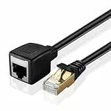 TNP Ethernet Kabel Lan Netzwerkkabel, RJ45 Buchse auf Stecker, Internet Verlängerungskabel Adapter Patchkabel Kabel für Switch Router Netzwerk Gigabit Cat6 Cat5e Cat5 Schwarz 3M