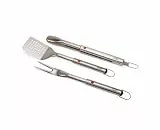 Joseph Joseph GrillOut 3-teiliges Edelstahl BBQ-Utensilien-Set, Wender, Zange & Gabel, Teleskopgriff, Aufhängeschlaufen