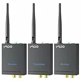 YMOO 3 in 1 Drahtlos Bluetooth Sender Empfänger (1 TX + 2 RX) fur TV, Wireless Audio Transmitter Receiver, 20ms Extrem Niedrige Latenz, 320 Fuß Reichweite, Wireless Audio Adapter für/Lautsprecher/PC