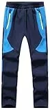 Asfixiado Kinder Softshellhose Skihose Schneehose Gefüttert Thermohose Wasserdicht Winter Jungen Mädchen Wanderhose Outdoorhose Matschhose(16012 Dark Blue M)
