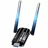 WLAN Stick für PC - WiFi Adapter 1300Mbps Dual Band 2.4GHz/5.8GHz USB 3.0 WLAN Adapter PC mit 2 x 5dBi Antenna PC/Laptop, Kompatibel mit Windows 11/10/8/7/Vista/XP, Mac OS 10.9-10.15