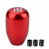 Fydun Schalthebel Universal 5 Gang Automatik Schaltknauf Gear Shift Knob mit 3 Adaptern 8mm/10 mm/ 12mm Auto Innenausstattung(Rot)