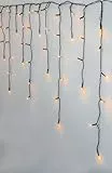 EGLO Lichterkette außen Golden Warm White, Weihnachtsbeleuchtung Garten, Lichtervorhang aus Kunststoff in schwarz und transparent IP44, 2390 cm