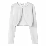 BlackButterfly Kinder Langarm Bolero Funkeln Strickjacke Mädchen (Helles Silber, 11-12 Jahre)