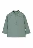 Sterntaler Badeshirt langarm uni – UV-Schutz 50+ Schwimmshirt – Unisex Beachwear schnelltrocknend – Kinder Rashguard mit Reißverschluss & Kinnschutz – mattgrün, Größe 116