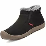VTASQ Winterstiefel Herren Winterschuhe Gefüttert Warme Schneestiefel Outdoor rutschfest Kurzschaft Boots Slip On Schwarz-1 44 EU
