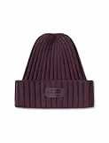 CECIL Damen 5706402 Strickmütze in Unifarbe, Dark Plum, Regular