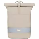 OAK25 Rucksack Damen & Herren Beige - Every Day Rolltop - Reflektierender Fahrradrucksack - Hohe Sichtbarkeit & Sicherheit - Fahrrad Daypack mit Laptop Fach - Wasserabweisend