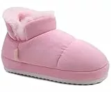 ONCAI Damen Hausschuhe Hausschuhe für Frau Slipper Stiefel für Frauen Damen Winter Fuzzy Warm Bootie Indoor Outdoor Rosa Größe 38