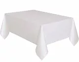 Unique Party Supplies 5095 Kunststoff-Tischdecke - 2,74 m x 1,37 m - Weiß