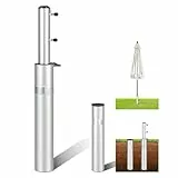 Sekey Sonnenschirmständer Innovativ Platzsparend, Schirmständer Sonnenschirm Aluminium, Bodenhülse Bodenplatte für Sonnenschirm Terasse Garten Ø 32/38/48/52 mm