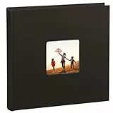 Hama Fotoalbum Jumbo 30x30 cm (Fotobuch mit 100 schwarzen Seiten, Album für 400 Fotos zum Selbstgestalten und Einkleben) schwarz