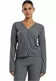 Urban Classics Ladies Rib Cardigan darkgreymelange, M