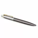 PARKER Jotter XL Kugelschreiber | grau lackiert mit goldenen Zierteilen | mittlere Spitze | Nachfüllpackung blaue Tinte | Geschenkbox | perfekte Geschenke zum Schulabschluss