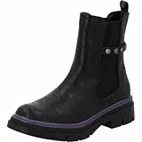 Palado Chelsea Boots Damen Trinda by Sila Sahin – modische Stiefeletten - leicht gefütterte Stiefel - elegante Boots Schwarz/Lila UK5,5 - EU38
