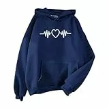Angxiwan Damen Pullover 3/4 arm Sommer,Hoodie Damen Hooded mit Kapuze Winter Klamotten Casual Einfarbig lockere Kapuzenshirt Lang Große Größen Herbstoutfits Fashion Winter Tops