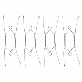 GLEAVI 4er-Set Telleraufhänger: Dekorative Wandtelleraufhänger | Befestigungsmaterial | Passend für dekorative Teller mit 19–23 cm Durchmesser Kunst & Wohnaccessoires (Silber)
