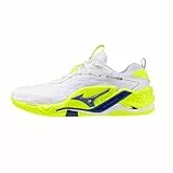Mizuno Wave Stealth Neo 2, Handballschuhe, ENERZY NXT-Technologie, Obermaterial aus geprägtem Strick, Wave Sohle, Weiß, 42 EU