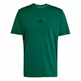adidas Men's Essentials SMALL Logo Single Jersey Tee, Collegiate Green/Black, L