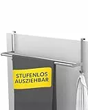 MDCASA Handtuchstange, Edelstahl I Handtuchhalter ohne Bohren & verstellbar inkl. Kratzschutz I Stabiler Handtuchhalter Tür für alle gängigen Türen