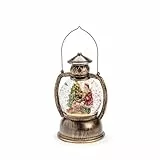 Konstsmide 3497-000 LED Kugellaterne Weihnachtsmann, mit 5h Timer , wassergefüllt, warm weiß, batteriebetrieben, Innen, Weihnachtsmann Szene, Ø 12.7 cm, Bunt