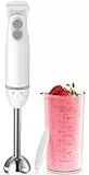 Bonsenkitchen 2-in-1 Pürierstab, 1000 W Edelstahl-Stabmixer, 2 Geschwindigkeiten, mit 700 ml Messbecher mit Deckel, für Babynahrung, Suppen, Smoothies, Pürees