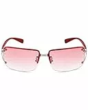 COASION Rechteckig Rahmenlose Sonnenbrille Damen Vintage Herren mit UV400 Schutz Retro 90er Futuristische Y2k Brille
