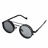 Dilwe Verstellbare Getönte Sonnenbrille, Runde Polarisierte Sonnenbrille mit 9 Gängen PC-Metallrahmen ND2-400 für Outdoor-Abenteuer und Strand