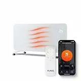 FlinQ Smart Konvektor Heizung 2000W - Glaskonvektor Mit App Steuerbar - Beheizt bis zu 60m3 - Mobile Heizung Elektrisch - 96 x 46 x 13 cm - Weiß