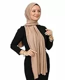 Prien Hijab Kopftuch Für Damen, Frauen Schal Kleider, Modern Kopftücher Weicher Jersey, Muslim Kleid Türkisch Premium Gebetskopftuch, Umrah Geschenk, Hijab Set (Nerz)