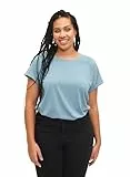 Zizzi Damen Große Größen T-Shirt 2er-Pack Baumwolle Rundhalsausschnitt Gr 50-52 Smoke Blue/Black