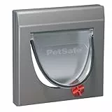 PetSafe Klassische Manuelle Katzenklappe mit 4 Verschlussoptionen - Flexibler Zugang, Robustes Design - Grau, Tunnel inklusive