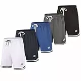 fovdtaa 5er-Pack Herren Sport-Shorts Athletische Shorts Schnell trocknend Fitness Gym Lauf-Fitness-Workout-Shorts mit Taschen und elastischem Bund, S