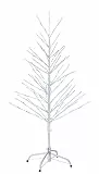 Northpoint LED Lichtbaum Weiß Weihnachtsdeko In- & Outdoor | 200 warmweiße LEDs | 120cm hoch | elastische Zweige | Timerfunktion | IP44 Spritzwassergeschützt