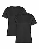 DANISH ENDURANCE Sportshirt Damen, Sport Oberteile Damen, Yoga Shirt, Leicht & Atmungsaktiv, 1er oder 2er Pack Schwarz M