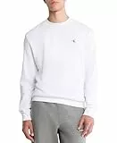 Calvin Klein Herren-Sweatshirt mit Monogramm-Logo, Relaxed Fit, Weiß glänzend, Medium