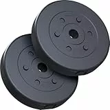 ScSPORTS® Hantelscheiben - 10/15/20/30/40 kg Set, 30/31mm Bohrung, Kunststoff, Schwarz - Hantelscheiben-Set, Gewichtsscheiben, Hantelgewichte, Fitness Scheiben, Gewichte für Hantel (10 KG (2x 5))
