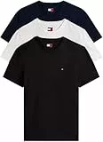 Tommy Jeans Herren 3er Pack T-Shirts Kurzarm aus Baumwolle, Mehrfarbig (Black/Dark Night Navy/Ecru), S