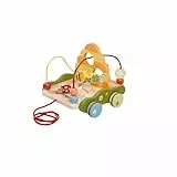 Eichhorn – Nachziehwagen mit Motorik und Schiebespiel, unterstützt Dein Kind beim Laufen Lernen, motorische Fähigkeiten weiterentwickeln, 19x20 cm, aus 100% FSC zertifiziertem Sperrholz, ab 1 Jahr