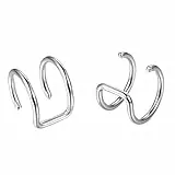 Flongo Ohrklemme ohne Loch Ohrringe Ohrstecker Ohrclip Fake Plug Fakeplugs Captive Ring Ohrpiercing Helix Cartilage Knorpel Piercing Silber Herren, Damen