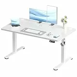 Devoko Höhenverstellbarer Schreibtisch, Elektrischer Schreibtisch Höhenverstellbar Tisch, Steh-Sitz Bürotisch, Computertisch mit Memory-Funktion, Stehpult, Standing Desk, Bürotisch,120 x 60 cm,Weiß