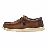 HEYDUDE – Wally Waxed Canvas – Herrenschuhe – Freizeitschuhe zum Hineinschlüpfen – Allwettertauglich - Braun, 45