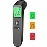 Fieberthermometer für Babys, Kinder und Erwachsene, Kontaktloses Stirnthermometer, Digitales Infrarot Thermometer mit sofortigen genauen Messwerten, (LCD-vollständig schwarz)
