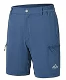 donhobo Damen Sport Kurze Hose Laufshorts Outdoorhose Sommer Sportshorts Atmungsaktiv Running Gym Shorts Wandern Cargo Shorts mit Taschen (Denim Blue, M)